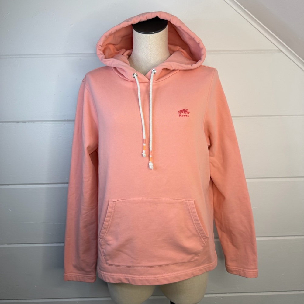 Roots Medium Soft Peach Hoodie Cotton Retro Beach‎ Excellent